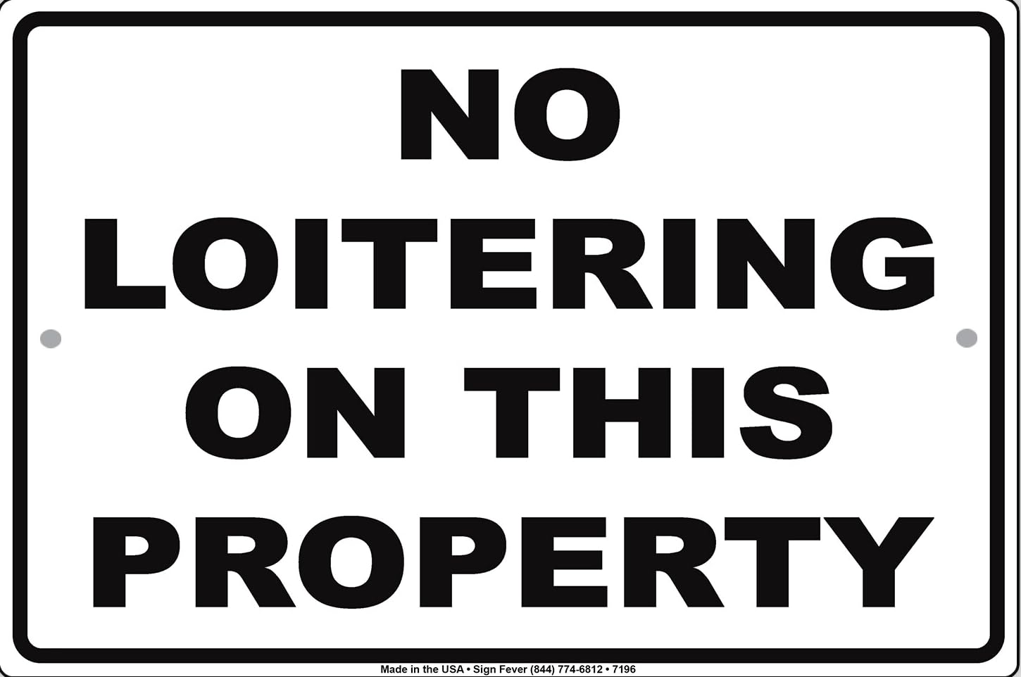No Loitering On This Property Novelty Decor Notice Caution Metal Sign
