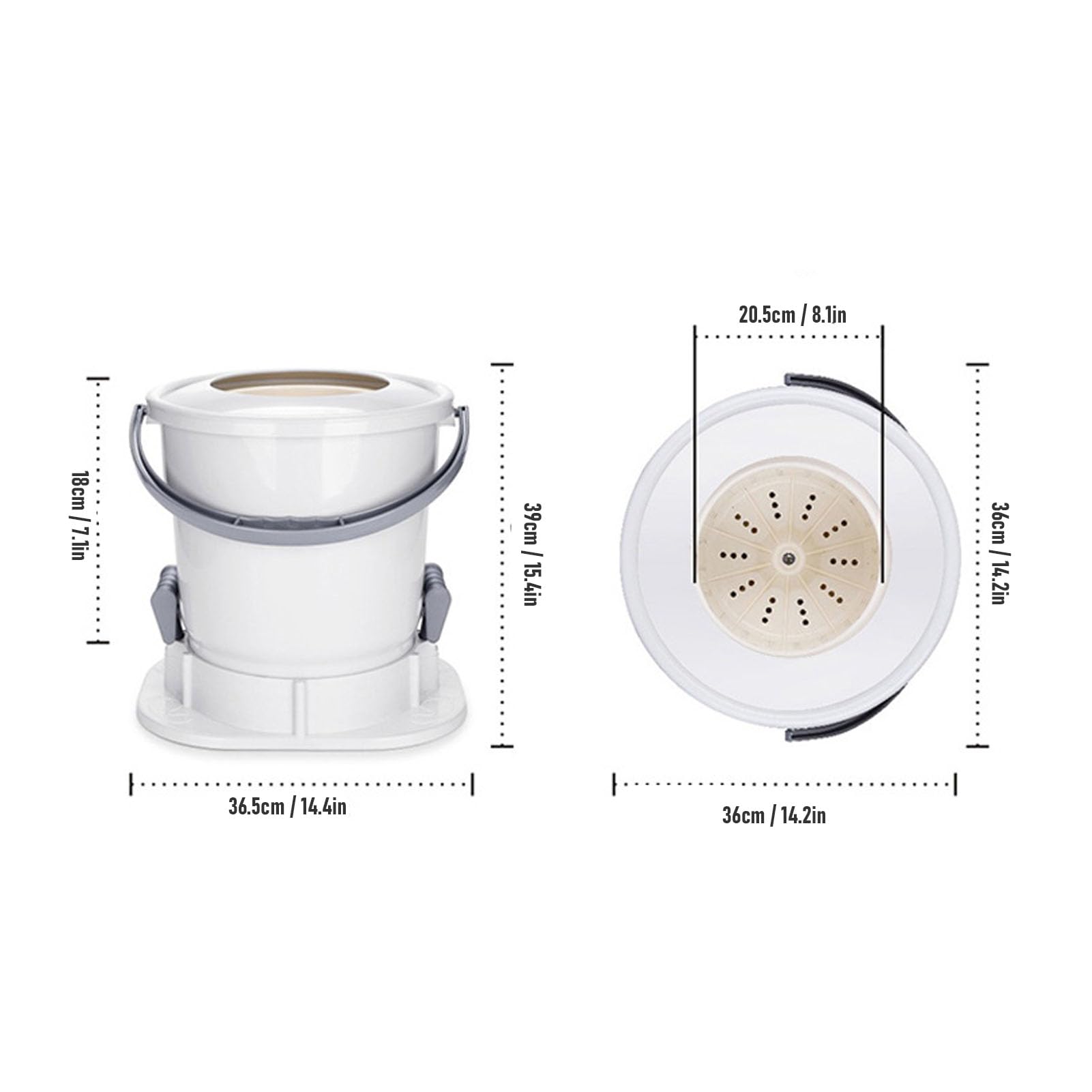 Sèche-linge Manuel Portable sans électricité Nécessaire avec Couvercle Transparent, Tuyau de Drainage de 4,9 Pieds pour Appartements, Dortoirs, Camping, Camping-car, Déshydrateur