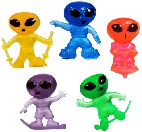 EFEXs 50 Small Mini Alien Figures - Neon Colors (Pack of 50 ) Party Favors
