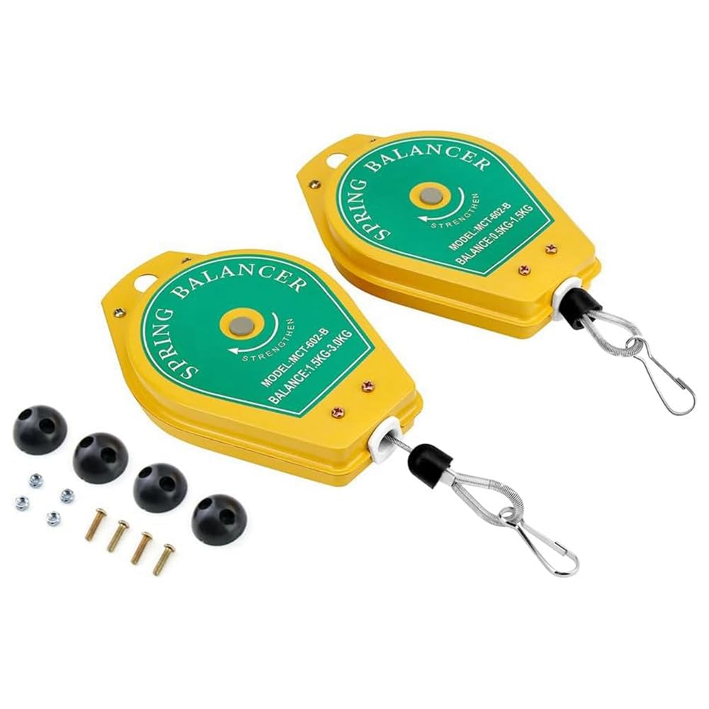 Balanceador de resorte retráctil 2 piezas, 3,3 libras - 6,6 libras y 1,1 libras - 3,3 libras mejora la cadena de montaje de herramientas