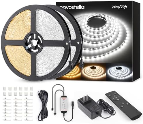 NOVOSTELLA 79ft(2rolls) Tunable White LED Strip Light Kit 2688LED...