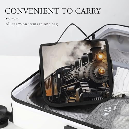 Trousse de toilette train à vapeur blanche étanche pour voyage 22cm