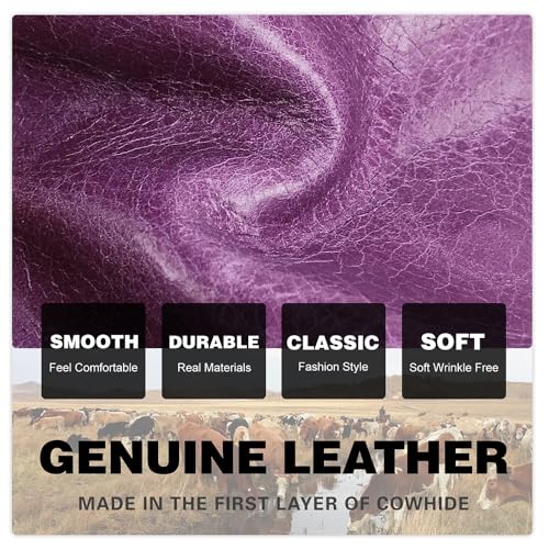 Image of CONTACTS Soft Leather Wallet for Women Small Bifold Coin Purse Double Zipper Card Holder with RFID Blocking (Purple)