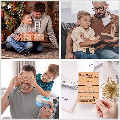 Tarsus Bonus Mom/Daughter Bonus Mom/Son Bonus Dad/Son Gifts Adjustable Matching Bracelets Set2