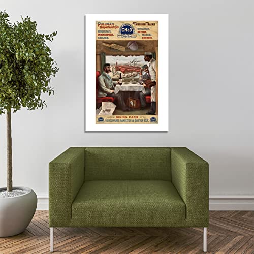 Affiche Pullman compartment Cars souvenirs de voyage cadre moyen format - 7