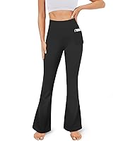 Algopix Similar Product 4 - YOLIX Black Flare Yoga Pants for Women