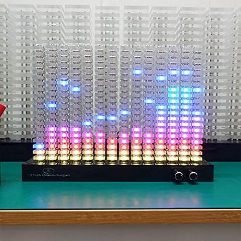 enweQVQ Spectrum Analysers, Atmosphere Light, 14-Segment Display Sound Field Sensing Reduced Pressure, RGB Music Spectrum for Music Lover, Electronic Lover Cover