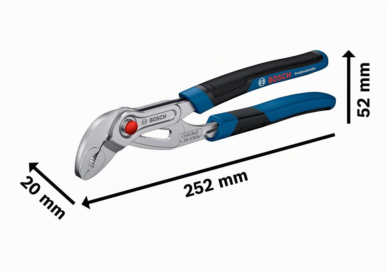 Bosch Professional Pinza a pappagallo (250 mm, rivestimento 2K SoftGrip, acciaio al cromo vanadio)