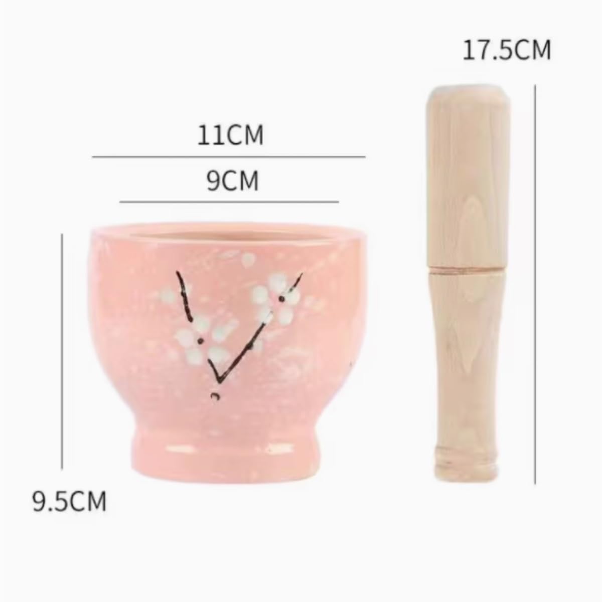 Zestaw MoźDzierza I TłUczka Ceramiczny Rozdrabniacz Czosnku, Domowy Zagęszczony Czosnkowy Młynek Do Słoików, Ręczny, Zestaw Tłuczków Produkcja Przypraw(Pink)
