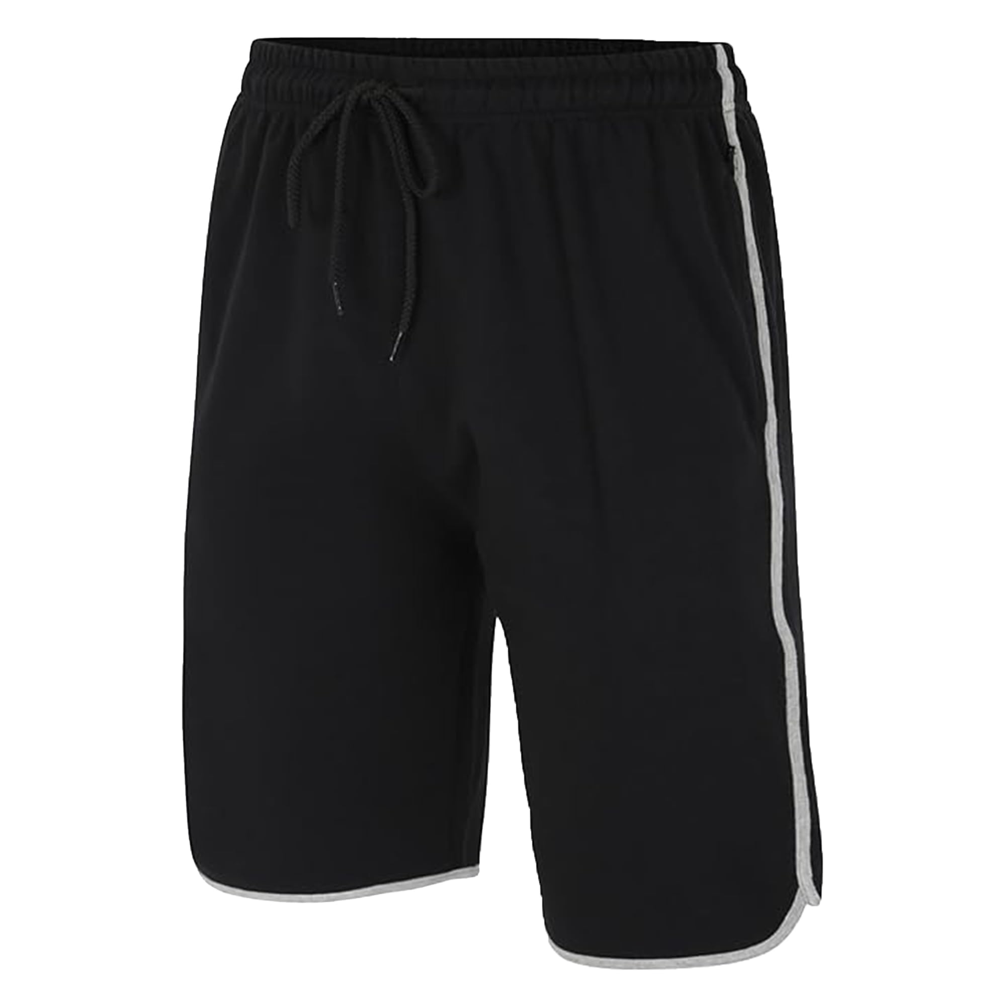 Kam Men's Black Jersey Gym Shorts Elasticated Waist Drawstring Running Fitness Plus Size 2XL-8Xl 3312 (Uk, Alpha, 3XL, Plus, Regular, )