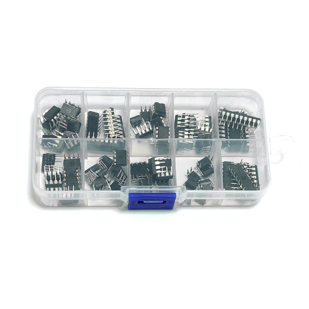 LeHang 85x 10 Typ IC Chips Sortiment für integrierte Schaltungen NE555 LM324 LM393 UA741 ULN2803 LM358 LM386 NE5532 ULN2003 PC817