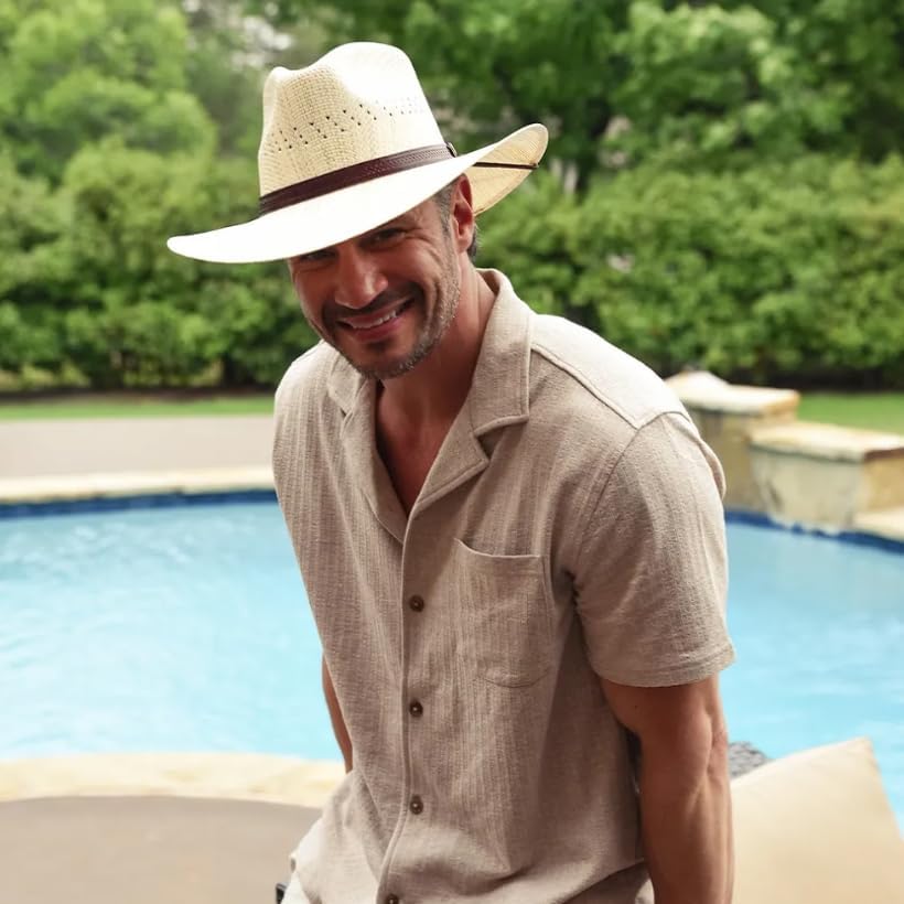 American Hat Makers Barcelona Firm Straw Hat | Handcrafted Wide Brim Sun Hat | Breathable, Durable & Perfect for Travel - Image 2