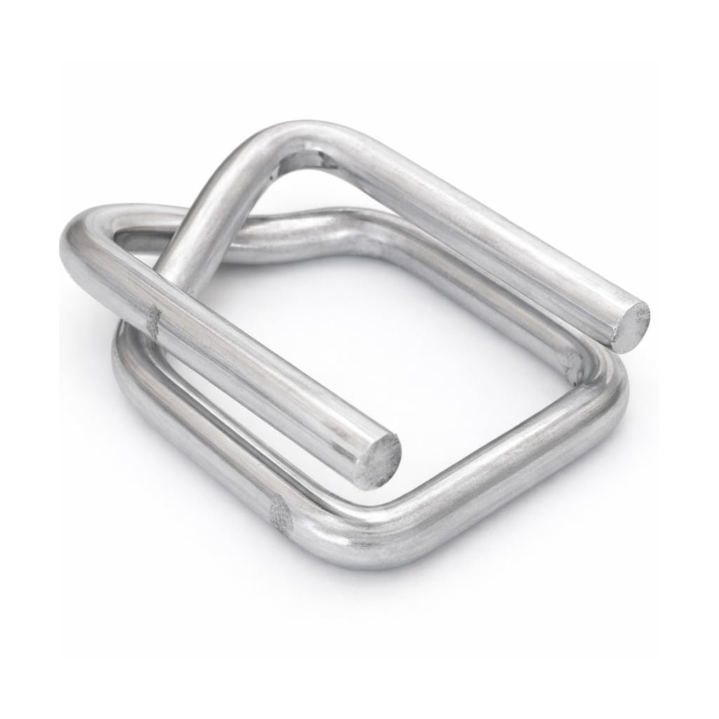 Boucles de cerclage acier galvanisé 25 mm – 500 pièces – Boucles Autobloquantes pour Feuillard Textile 24–25 mm – Haute résistance – Fabrication française