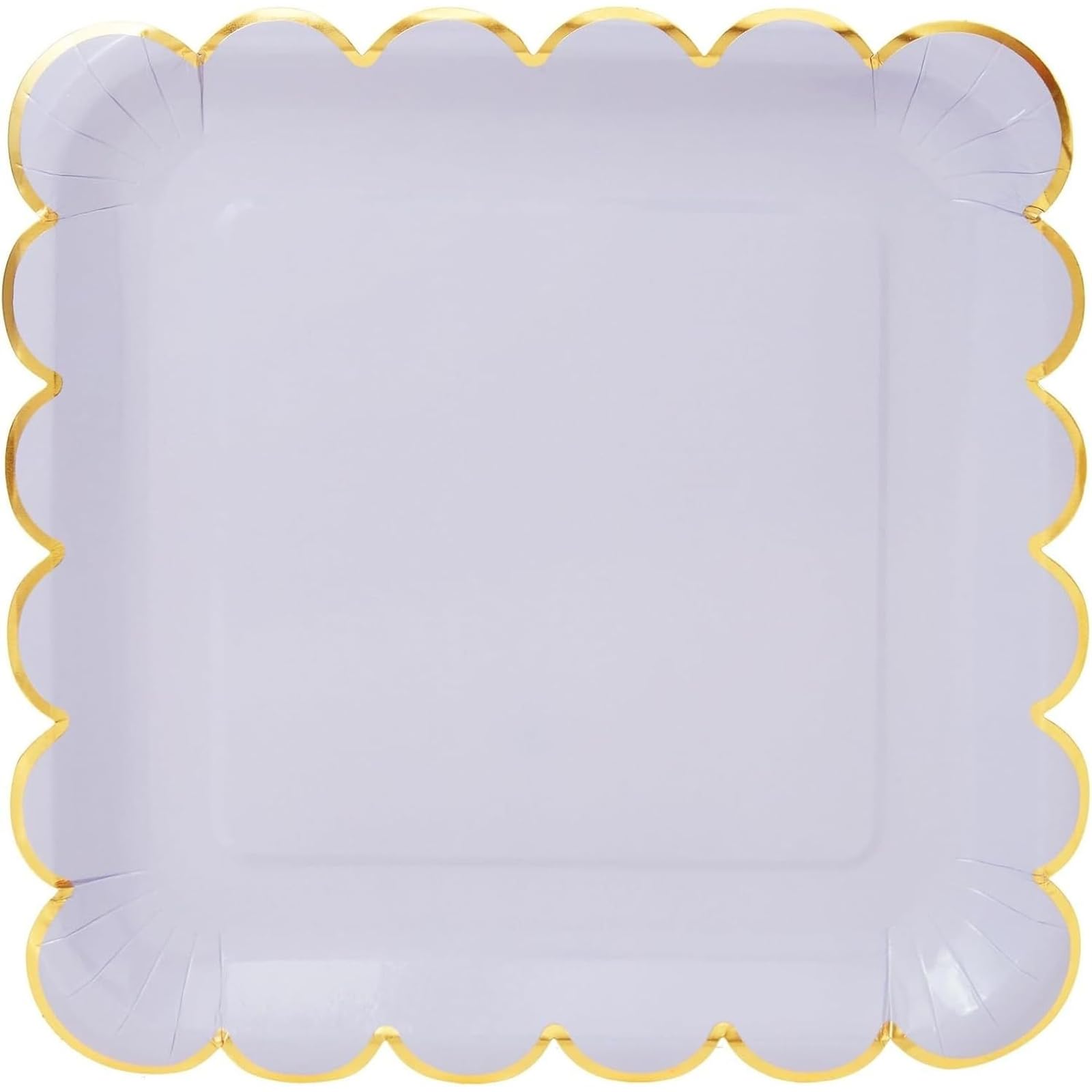 Assiettes en carton pastel avec feuille d'or festonnée (22,9 cm, lot de 48)