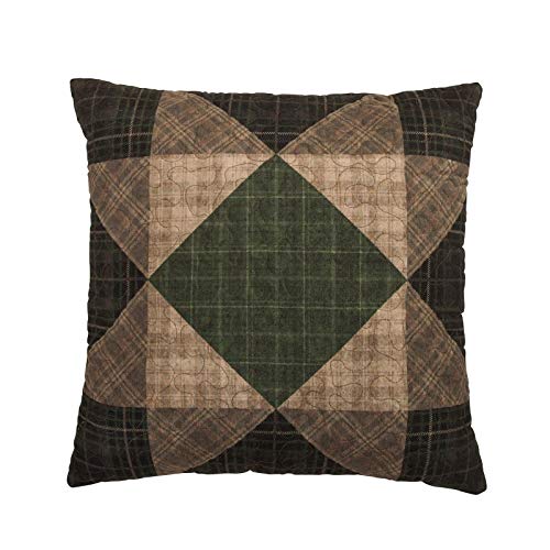 Donna Sharp Throw Pillow - Antique Pine Lodge Decorative Throw Pillow With Sawtooth Patchwork Pattern cover