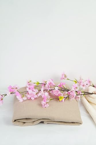 Miniatura 4 de 4 flores artificiales de cerezo de 43 pulgadas de largo para decoración de flores de cerezo para decoración del hogar, boda al aire libre (rosa)