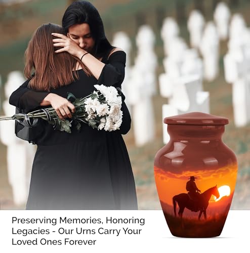 Image of Cowboy Mini Urn - Urns for Adult Ashes - Pack of 1