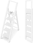 WOA WOA 5 Échelle d'étape, Écheau d'escalier léger portable avec pédale large antidérapante, échelle pliable en aluminium, Tabouret d'étage avec poignée de main pour bibliothèque Accueil 330lbs - Grains de bois