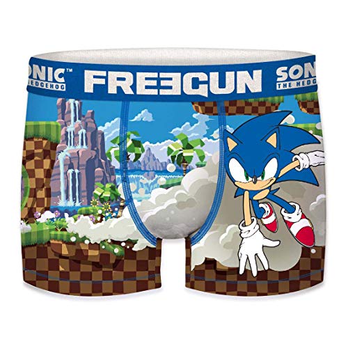 FREEGUN Talla 14/16: Boxer unitario Infantil Sonic The Hedgehog, Multicolor, Niños