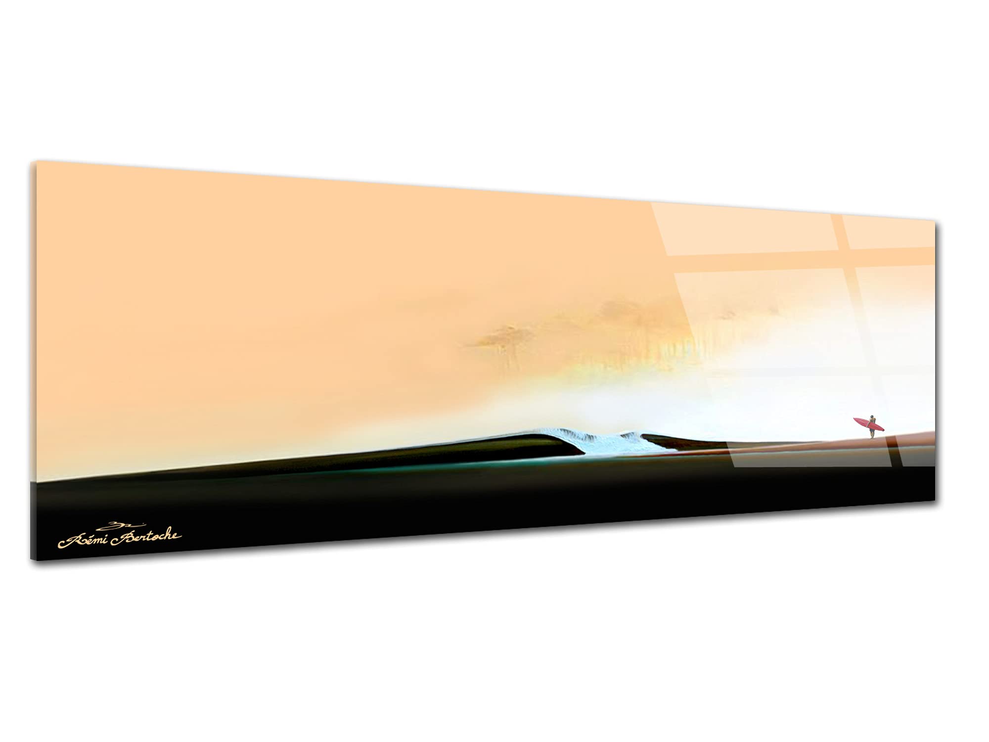 DECLINA Decorative Picture Print on Plexiglas, Solitaire Surfer, Plexiglas, Acrylic Glass, Wall Picture, Modern Decoration, 150 x 60 cm