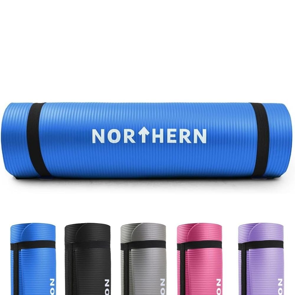 NORTHERN Yoga Mat, Soft Foam 10mm Extra Thick, Lightweight, Non-Slip Large Surface Exercise Mat for Pilates, Gymnastics, Workout & Home Gym Training, Includes Carry Strap โ image 1
