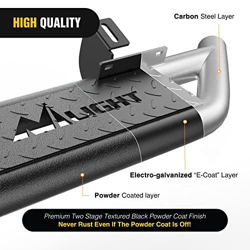 Image of Nilight Running Boards for 2007-2018 Wrangler JK & Unlimited 2 Door, Upgraded Dual Girder System Side Step Slip-Proof Textured Black Heavy Duty Truck Nerf Bars,(No 4 DR & No JL)