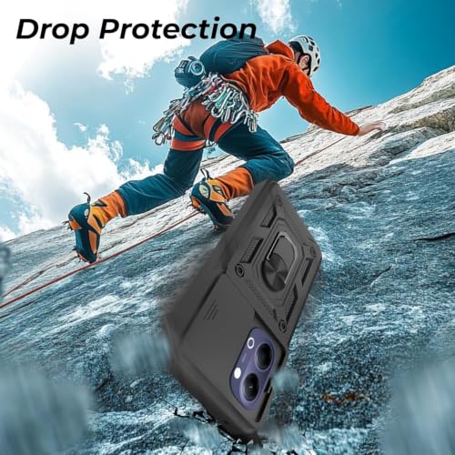 Image of AIBEX Back Cover Compatible for Vivo T5 Lite 5G / Y21 5G / Y11 5G / Iqoo Z11 Lite 5G | D10 Tough Armor Case | Sliding Camera Shield | 360 Protection |Kickstand Ring Holder|Military-Grade Bumper Case