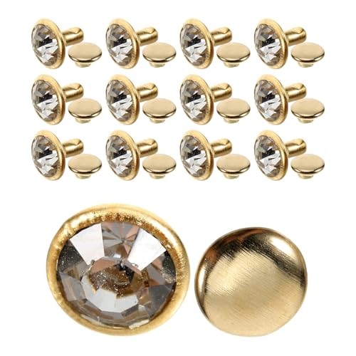 MINAOLULUS Remaches de Gemas de Imitación Cristal Lunares, 8 Mm, 100 Unidades, Doble Tapa para Manualidades en Cuero, Tachuelas para Artesanía, Suministros para Bricolaje y Ropa