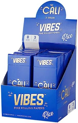 Cali by VIBES Premium Pre-Rolled Cones Pack of 24, 3 Gram Capacity, Wide Cylindrical Shape, Hand-Rolled Cones, Slow-Burning Rice Paper, 4 Unique Blends