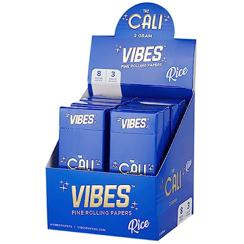 Cali By Vibes Premium Pre-Rolled Cones Pack Of 24, 3 Gram Capacity, Wide Cylindrical Shape, Hand-Rolled Cones, Slow-Burning Rice Paper, 4 Unique Blends #TOP2