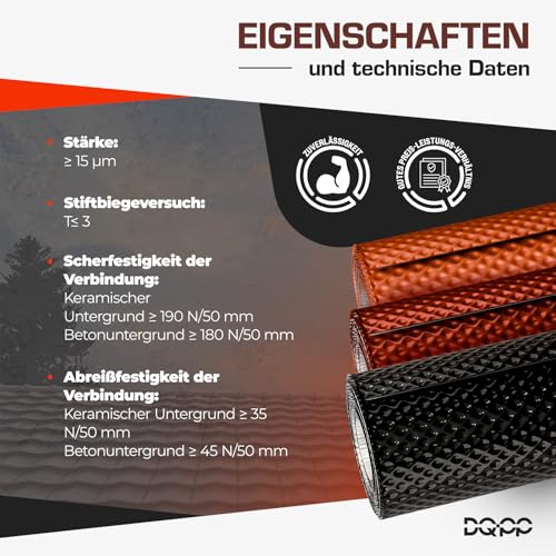 DQ-PP WANDANSCHLUSSBAND – Länge 5m – Breite 300mm – Schwarz RAL 9005 – hochwertiges Aluminium und Butyl – Selbstklebend – Dach Kaminanschlussband 3D Struktur Dachabdeckung Aluminiumband