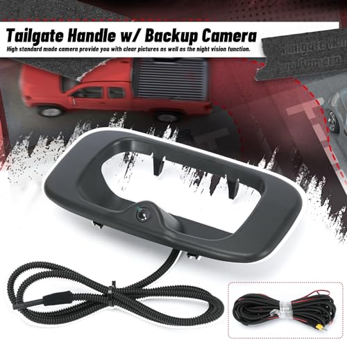 Image of Tailgate Handle w /Backup Camera Compatible with Chevy Silverado /GMC Sierra 1999-2007 1500 2500 3500HD Pickups Reverse Rear View Backup Camera
