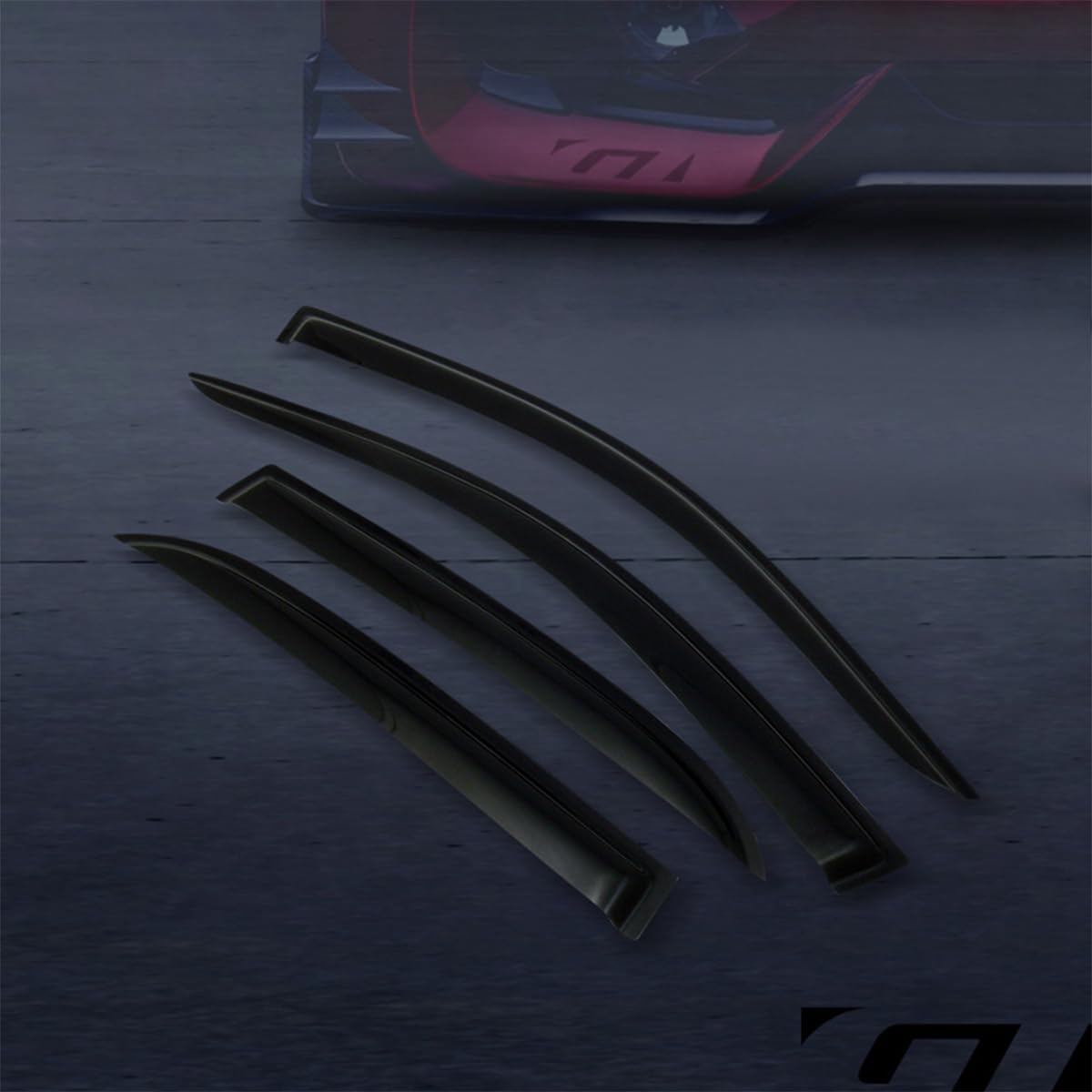 R&L Racing Smoke JDM Rain/Wind Guard Deflector Window Compatible with 2003-2007 Honda Accord 4 Door Sedan