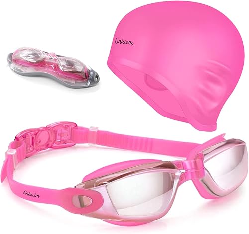 Gafas de natación Juego de gorras de natación gafas de natación de silicona para adultos con gafas antivaho para nadar