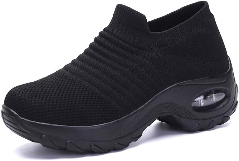 Metyere Women's fashion walking shoes-breathable Mesh sneaker,Comfortable wedge platform shoes Women Walking Shoes Super Soft Height Increase Travel Outdoor Shoes