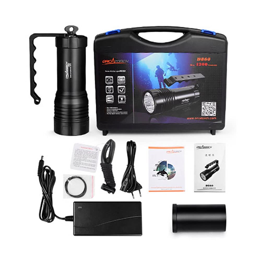 OrcaTorch D860 4200 Lumens Dive Light with Direct Charging Function