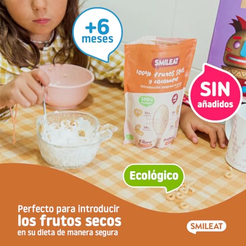 Miniatura 3 de Smileat - Snack De Frutos Secos Y Cacahuetes Molidos - Anacardos, Avellanas Y Nueces Ecológicos - Sin Azúcar Añadido, Sin Gluten - 200g