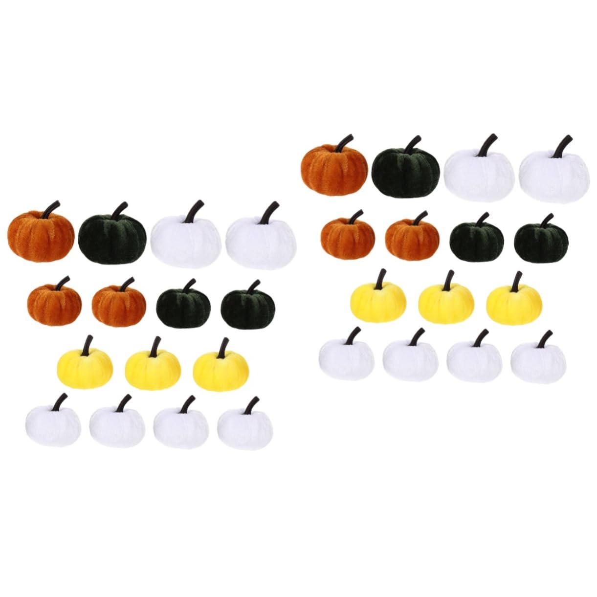 Zerodeko 2 Set Zucca Artificiale Zucche Artificiali Bianche Mini Zucche Artigianali Finto Ornamento Di Zucca Artificiale Autunno Falso Decorazioni Autunnali Al Coperto Flanella 15 Pezzi*2