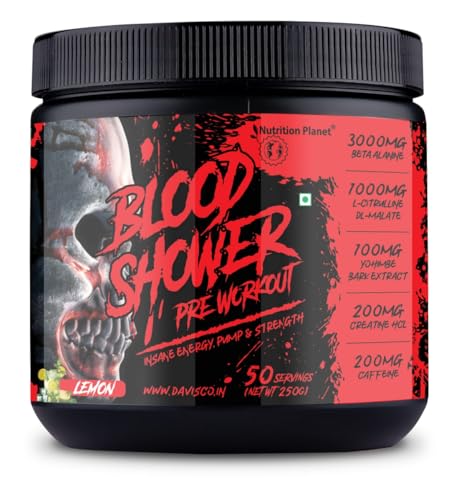 Image of Nutrition Planet Blood Shower Pre Workout (250g, 50 Servings) (Lemon)
