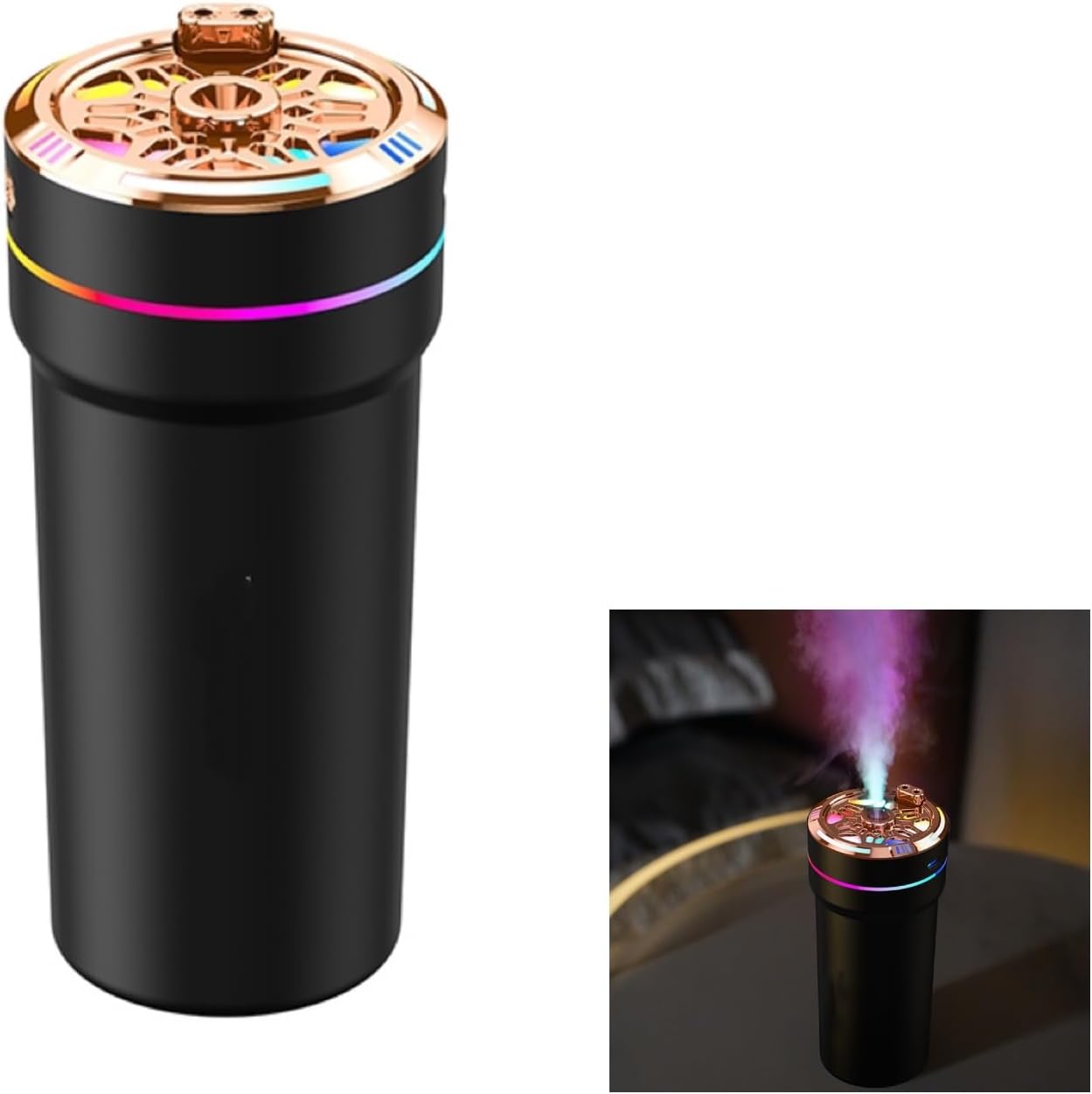 Sunny Smiles Humidifiers for room car,With Cool Mist USB Powered Car Auto Start/Stop,Quiet Air Humidifiers,Starry Sky Projector adds romance, timed shut-off,Portable,Continuous Intermittent Mist