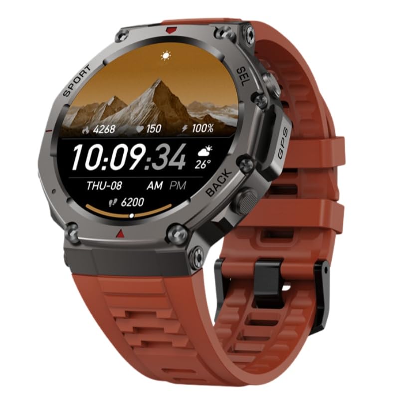 MEIION sekoda GPS smartwatch para Hombre y Mujer con Llamadas Bluetooth, 1,43' Pantalla, Pulsómetro, Monitor de Sueño, Podómetro, 170+ Modos Deportivos y Correa de Silicona Suave