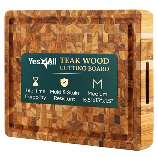 Tabla de cortar rectangular de madera de teca duradera miniatura 1