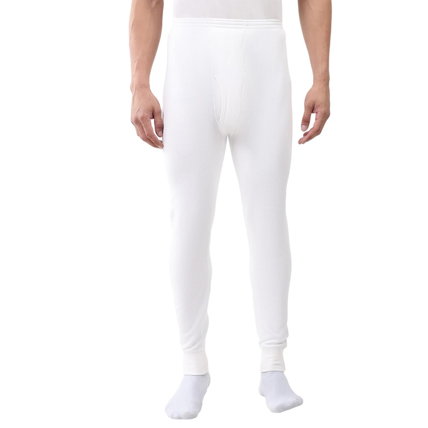 Men Regular Fit Solid Pattern Elasticated Mid Rised Thermal Lower(Pack of_1)-image-5