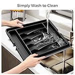 Extra Large Expandable Silverware Organizer, BPA-Free Food-Safe Cutlery Flatware Organizer, Kitchen Utensil Drawer Organizer, Adjustable Silverware Holder for Spoons Forks Knives, Black - Image 5