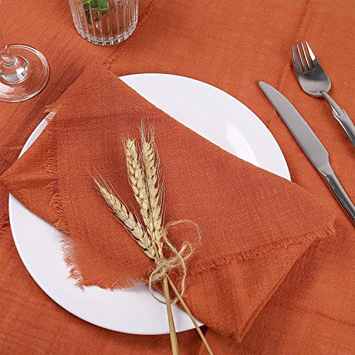 Dloapesy Cheesecloth Napkins, Set of 6, Weddings Decorative Napkins, Dinner Parties, Everyday use, Hand Dyed 100% Cotton Napkins(Terracotta, 42cm*42cm) - Image 4
