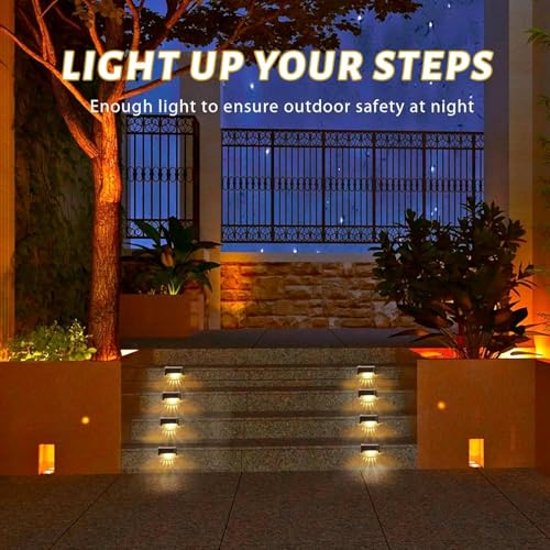 Image of Solar Light for Outdoor Garden, Waterproof LED Light for Stair, Deck, Pool, Patio, Fence, Gate, Yard, Floor, Step, Railing, Window and Balcony Pathway Decoration