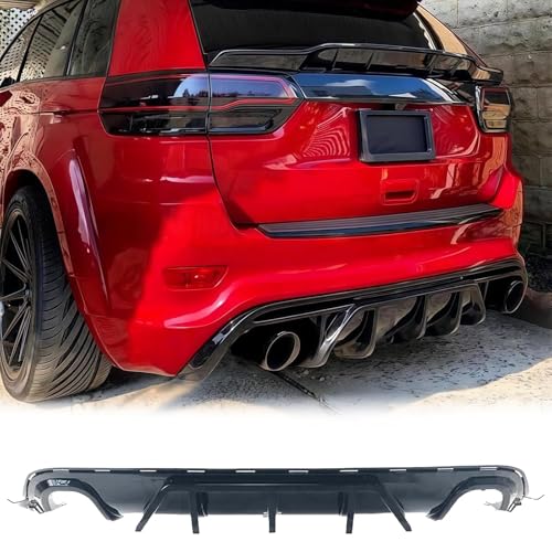 skkyoro Rear Bumper Diffuser 3Pcs for Jeep Grand Cherokee SRT 2014 2015 2016 2017 2018 2019 2020 2021 Rear Lower Bumper Lip Diffuser Spoiler (Glossy Black)