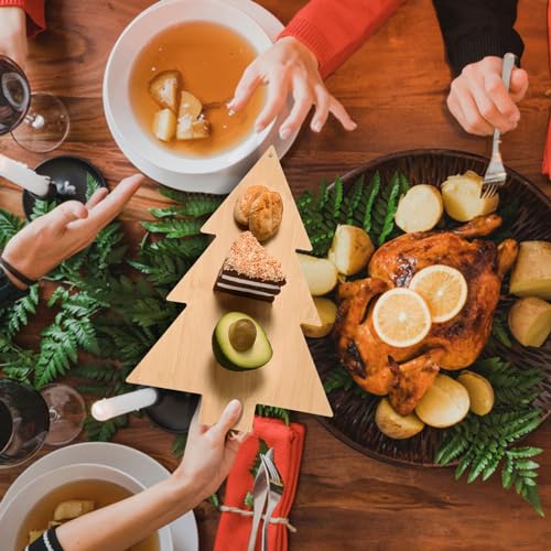 Tabla de Cortar de Bambú con Forma de Árbol de Navidad, Tabla Decorativa para Quesos y Embutidos, Ideal como Regalo para la Navidad o para una Fiesta de Inauguración de Hogar miniatura 7