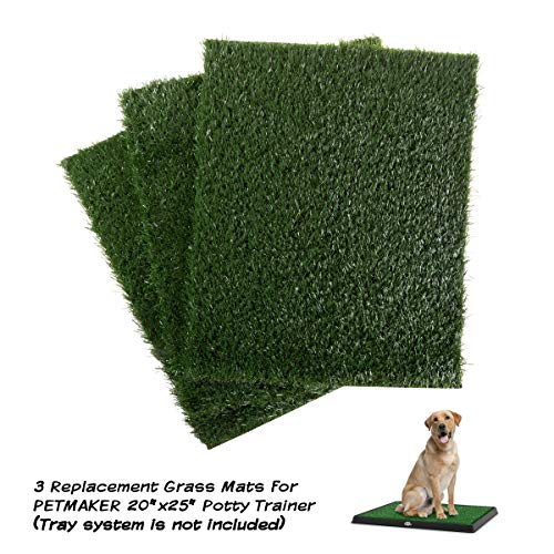 PETMAKER Replacement Grass Mats- Set of 3 Turf Pads for Puppy Potty Trainer