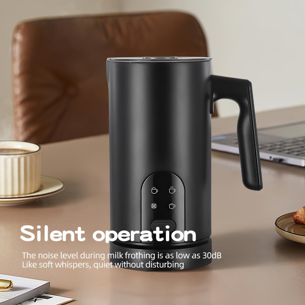 Electric Milk Frother, 4 in 1 Milk Steamer, 11.8oz/350ml Automatic Frother Machine for Coffee, Warm and Cold Foam, Latte, Cappuccino, Hot Chocolate